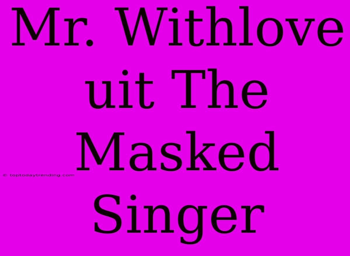 Mr. Withlove Uit The Masked Singer