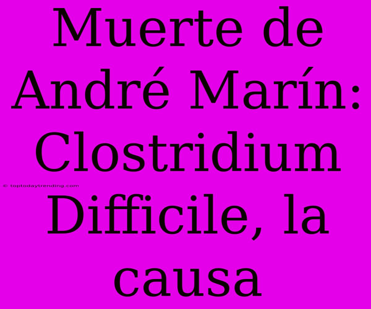 Muerte De André Marín: Clostridium Difficile, La Causa