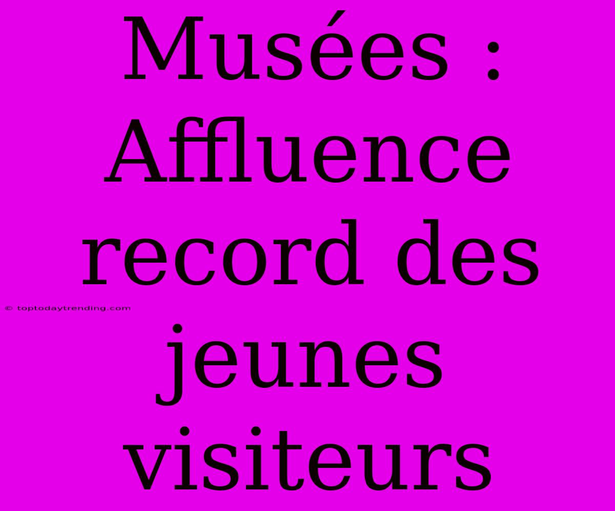 Musées : Affluence Record Des Jeunes Visiteurs