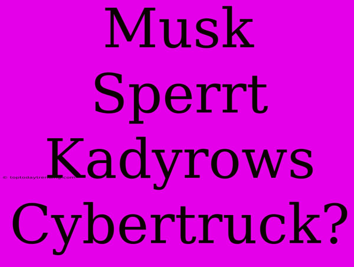 Musk Sperrt Kadyrows Cybertruck?