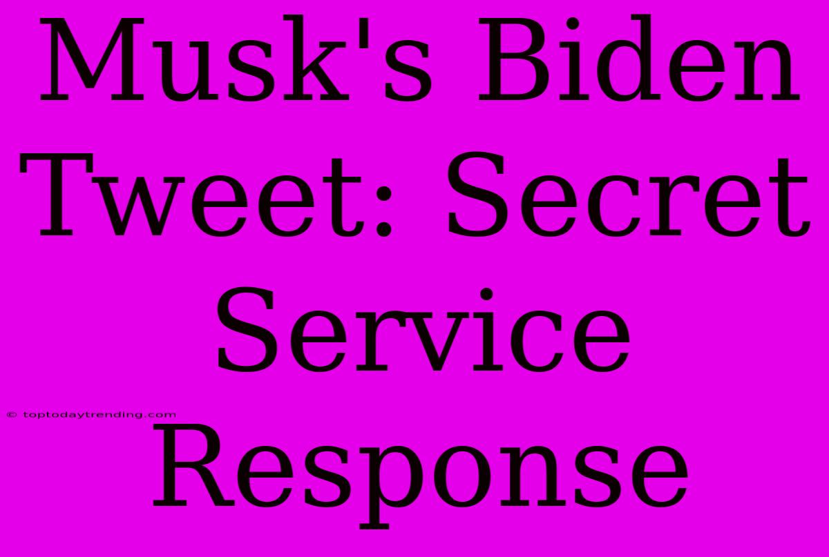 Musk's Biden Tweet: Secret Service Response