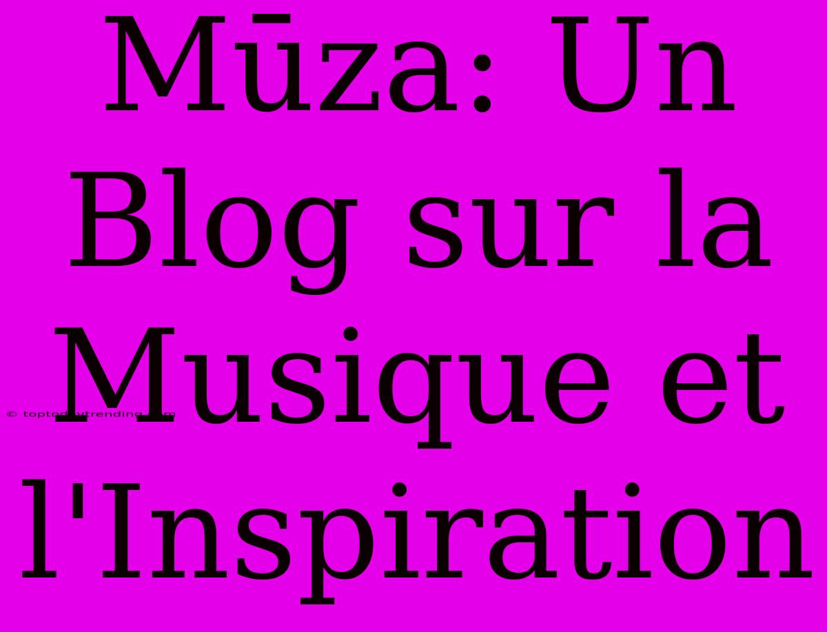 Mūza: Un Blog Sur La Musique Et L'Inspiration