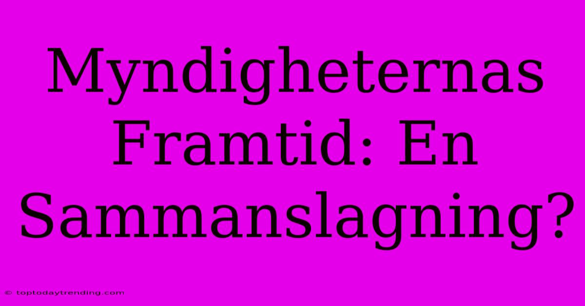 Myndigheternas Framtid: En Sammanslagning?