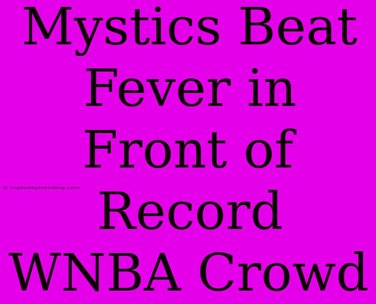 Mystics Beat Fever In Front Of Record WNBA Crowd