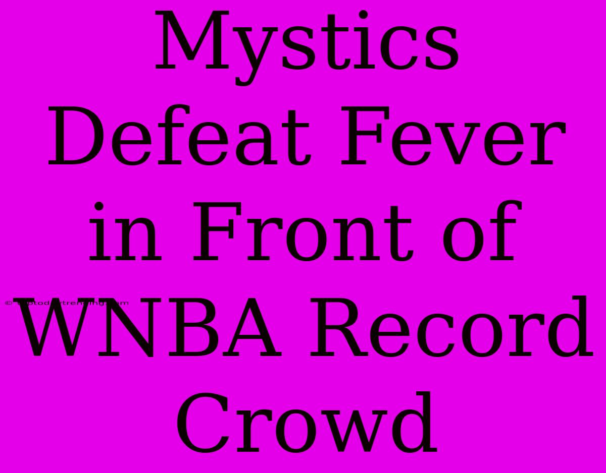 Mystics Defeat Fever In Front Of WNBA Record Crowd