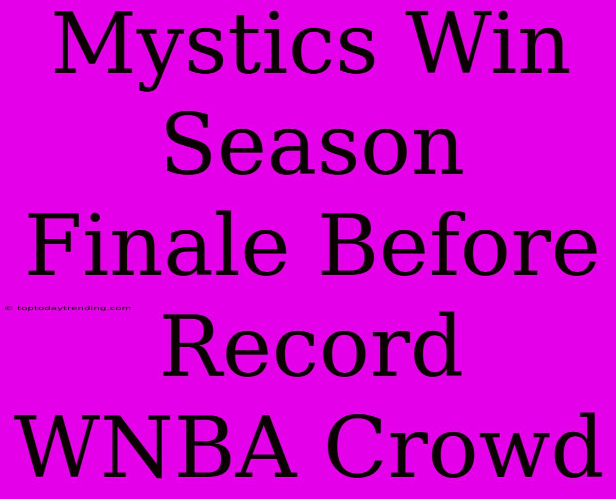 Mystics Win Season Finale Before Record WNBA Crowd