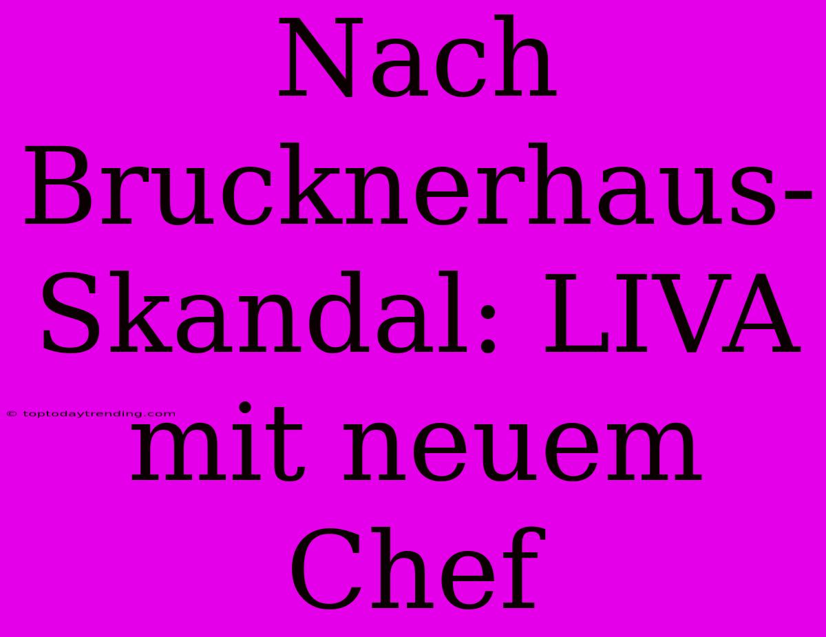 Nach Brucknerhaus-Skandal: LIVA Mit Neuem Chef