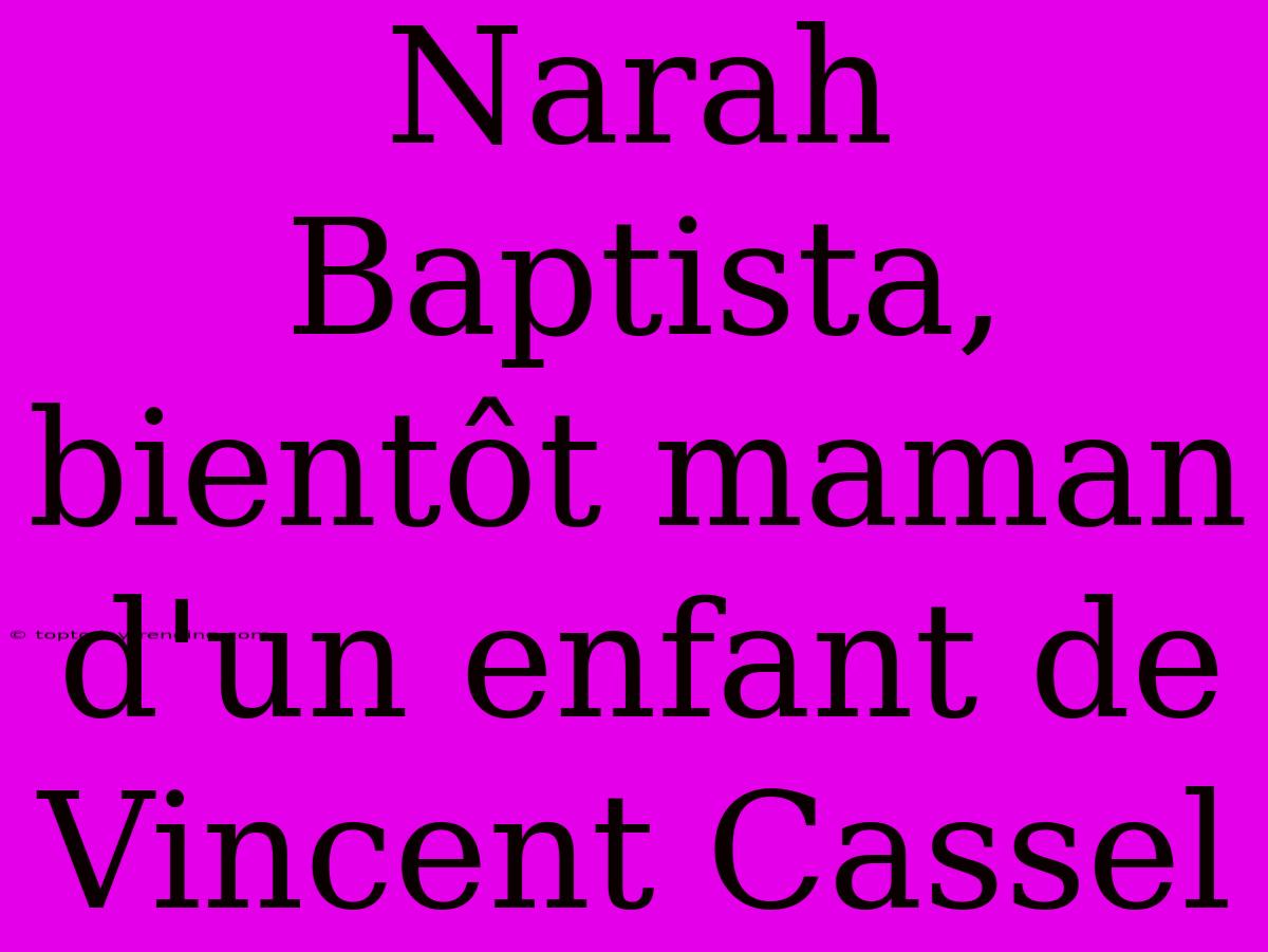 Narah Baptista, Bientôt Maman D'un Enfant De Vincent Cassel