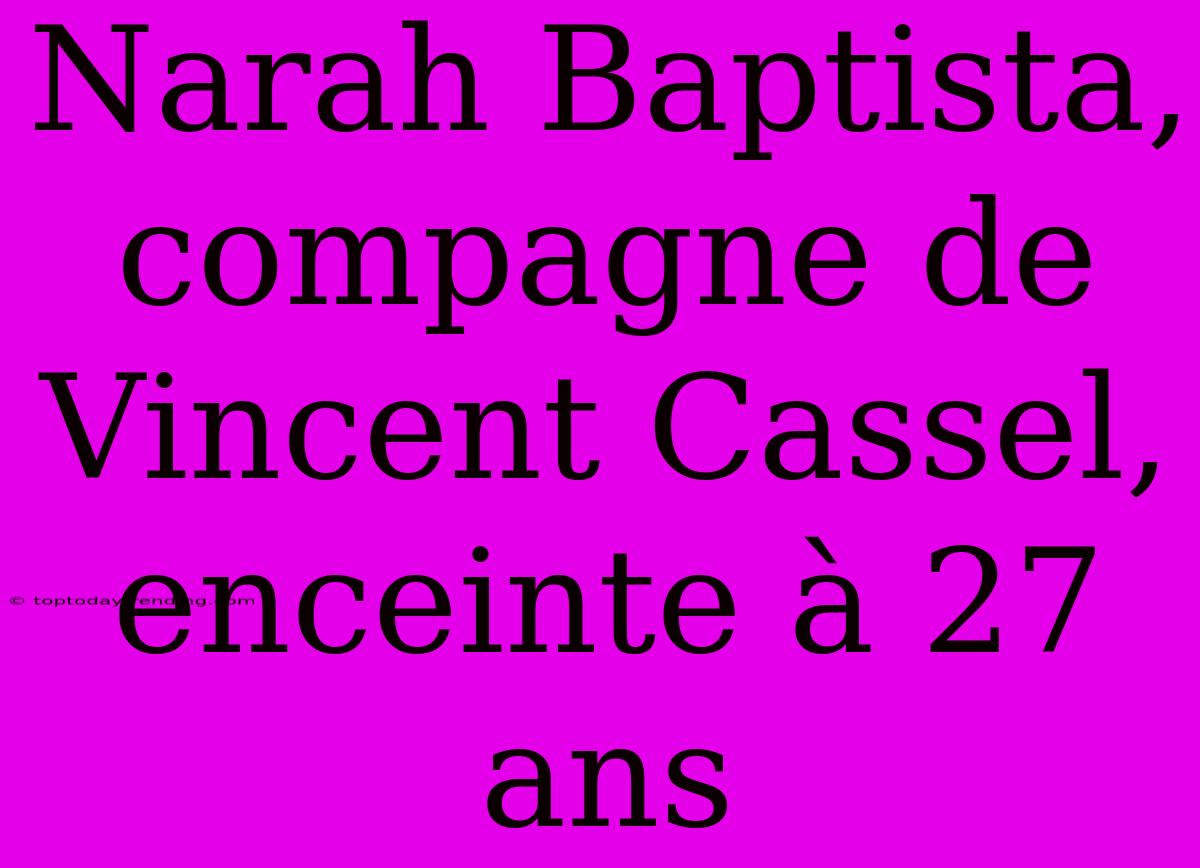 Narah Baptista, Compagne De Vincent Cassel, Enceinte À 27 Ans