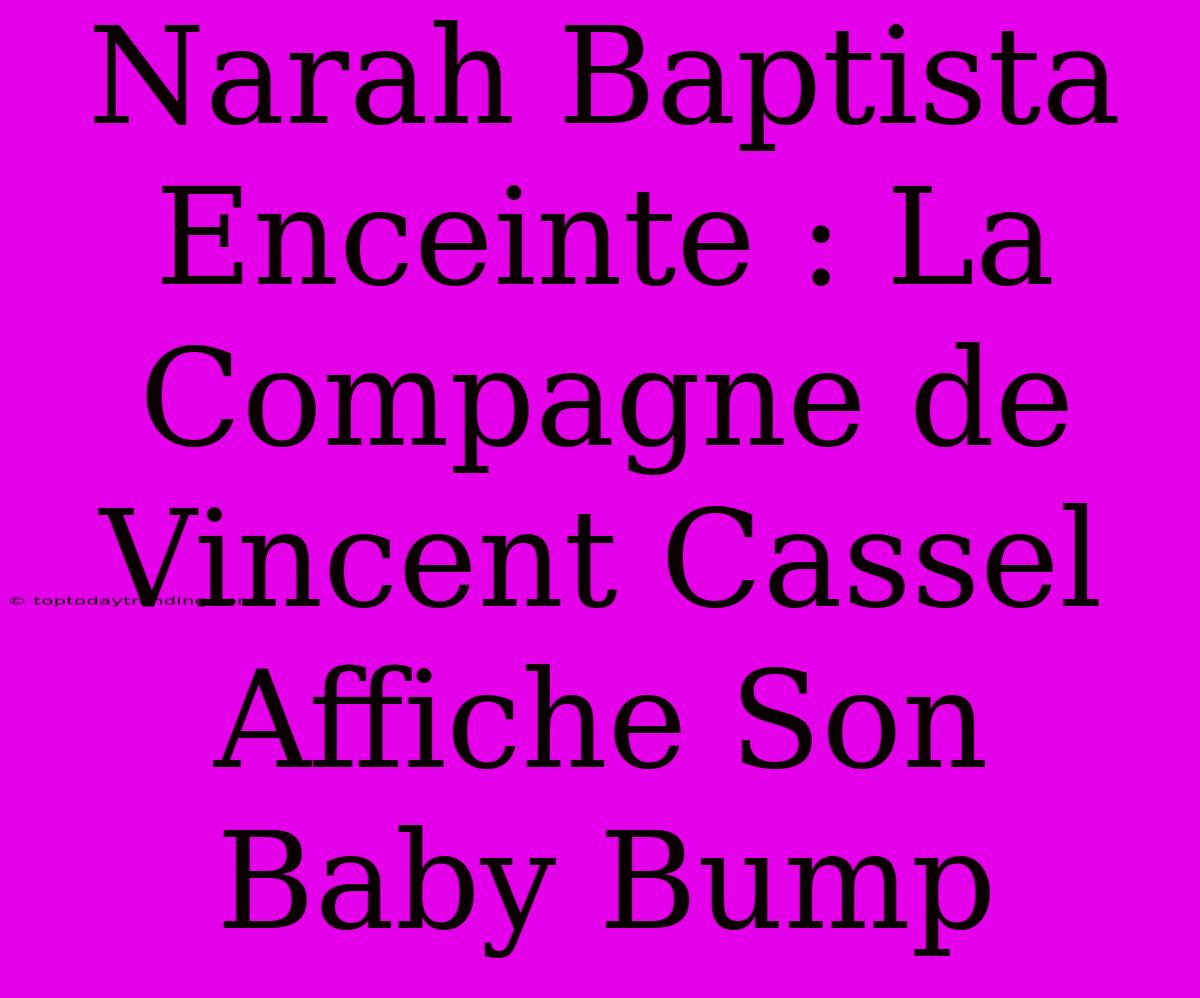 Narah Baptista Enceinte : La Compagne De Vincent Cassel Affiche Son Baby Bump