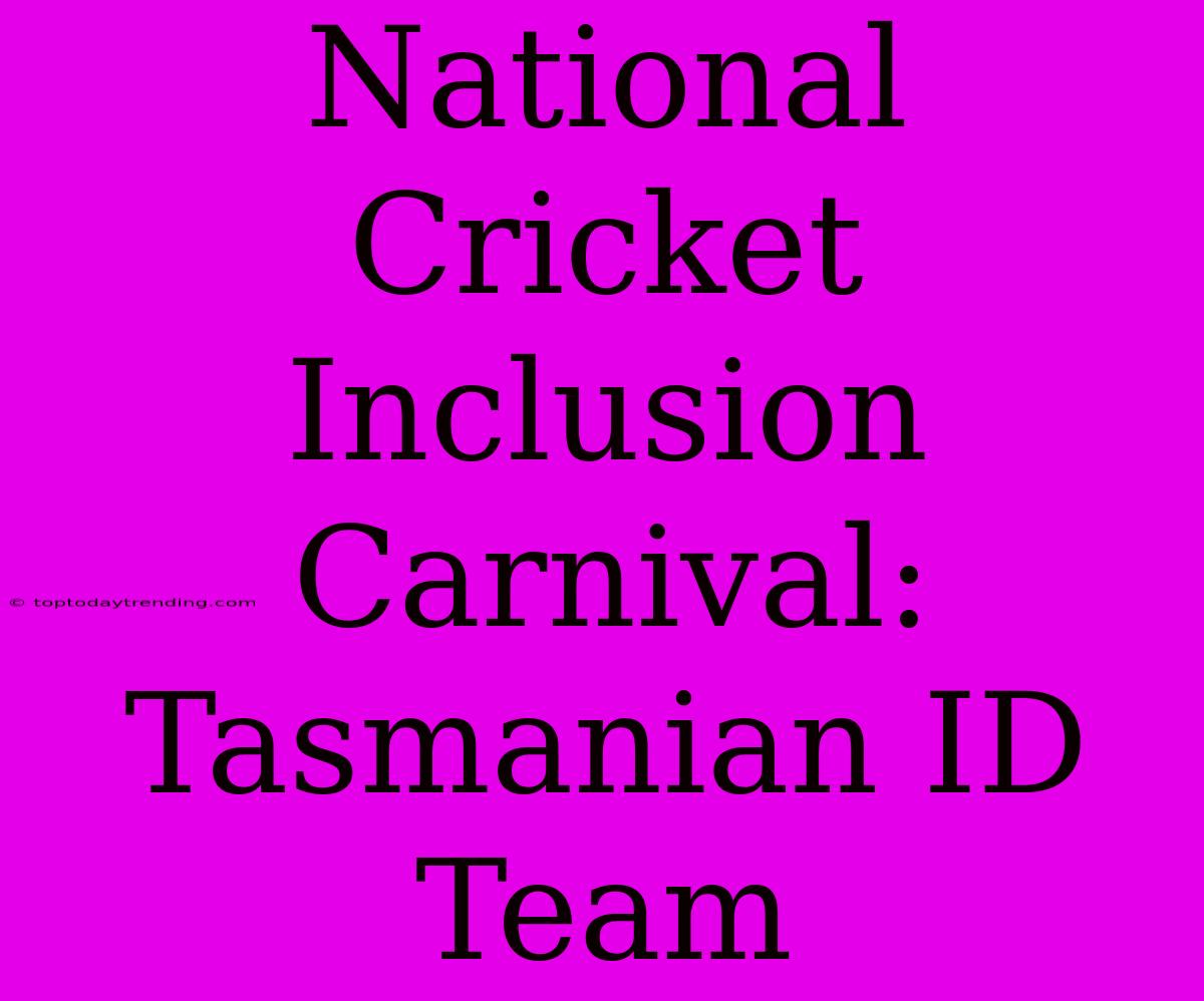 National Cricket Inclusion Carnival: Tasmanian ID Team