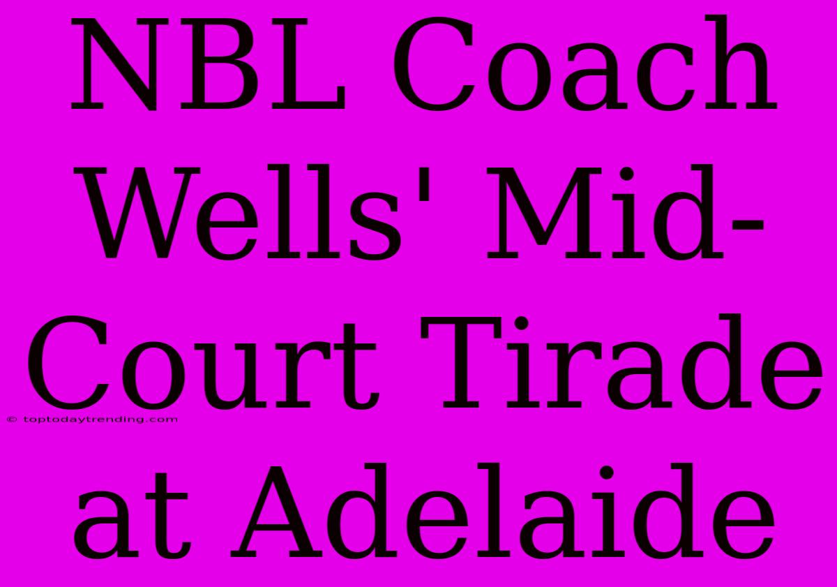 NBL Coach Wells' Mid-Court Tirade At Adelaide