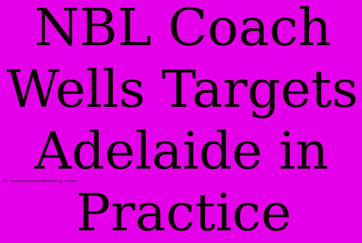 NBL Coach Wells Targets Adelaide In Practice