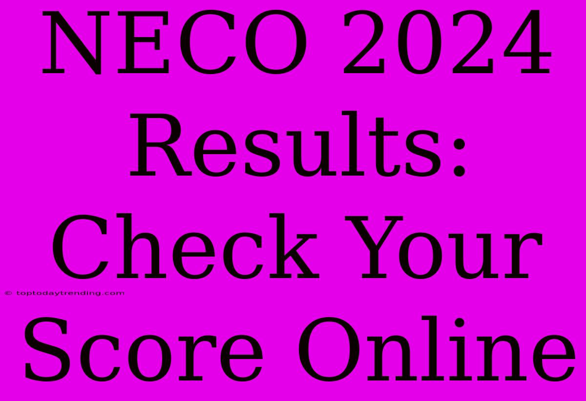 NECO 2024 Results: Check Your Score Online