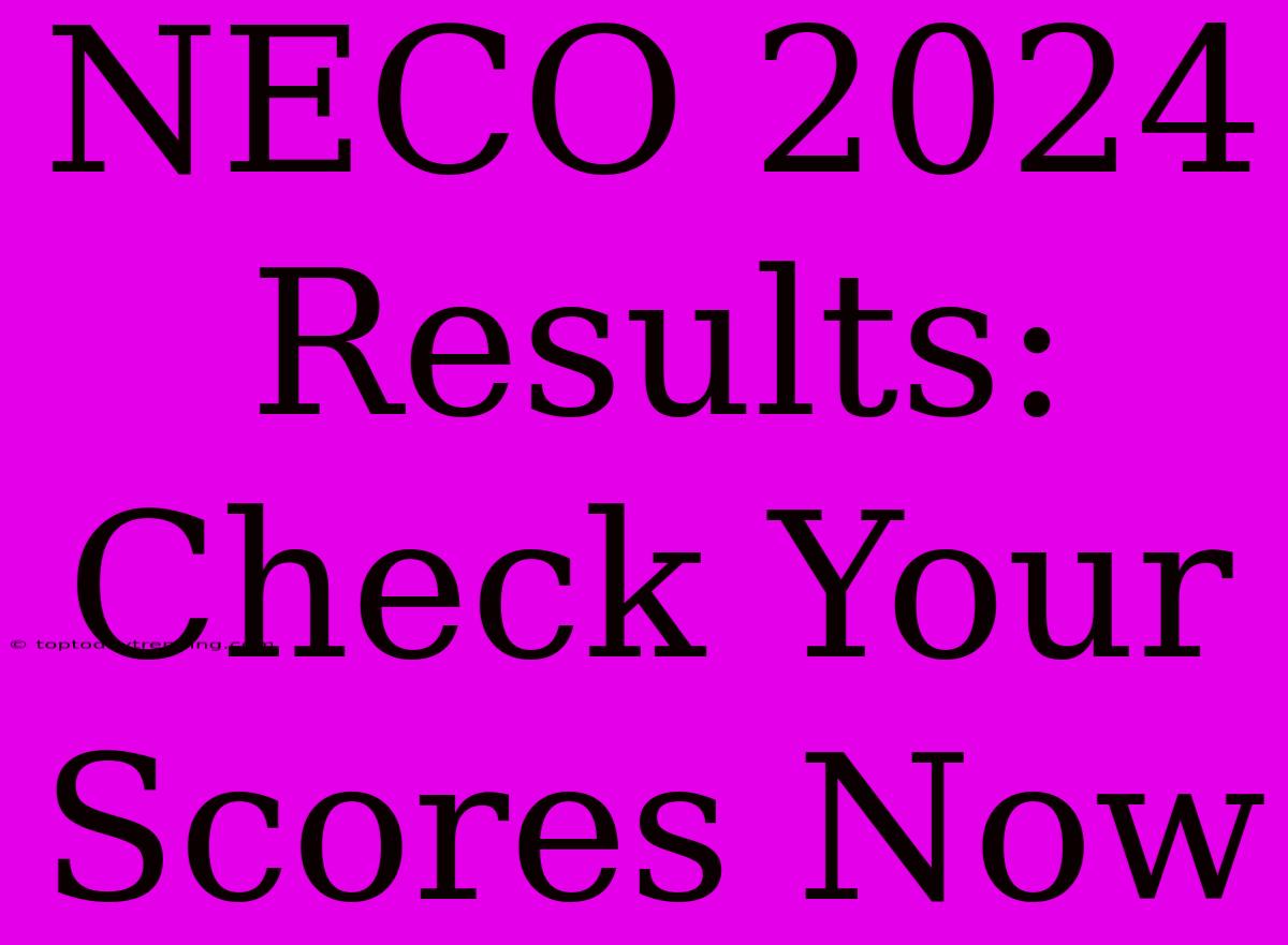 NECO 2024 Results: Check Your Scores Now