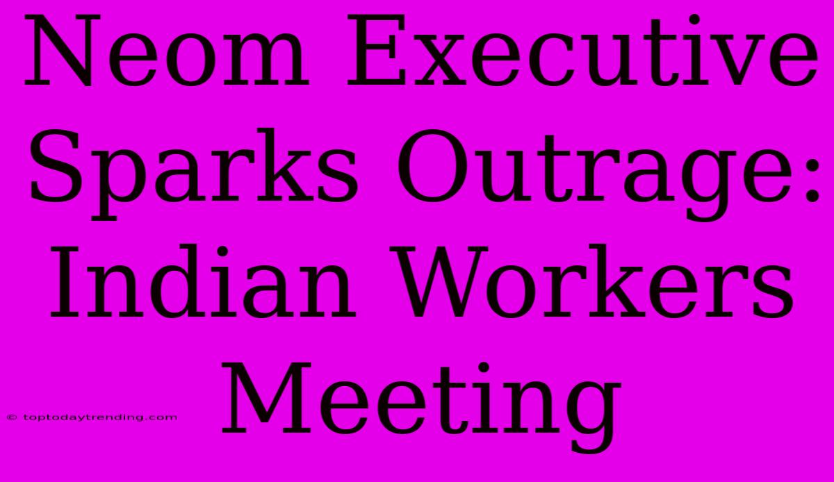 Neom Executive Sparks Outrage: Indian Workers Meeting