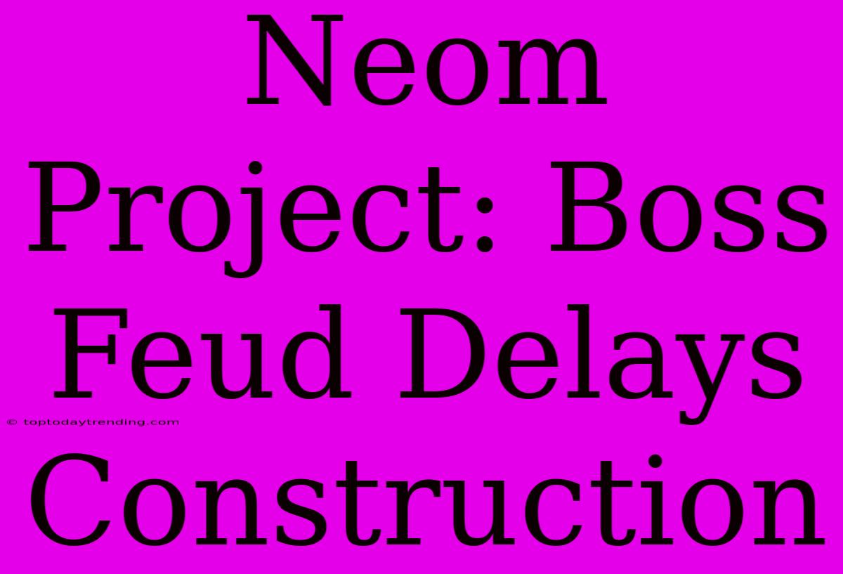 Neom Project: Boss Feud Delays Construction