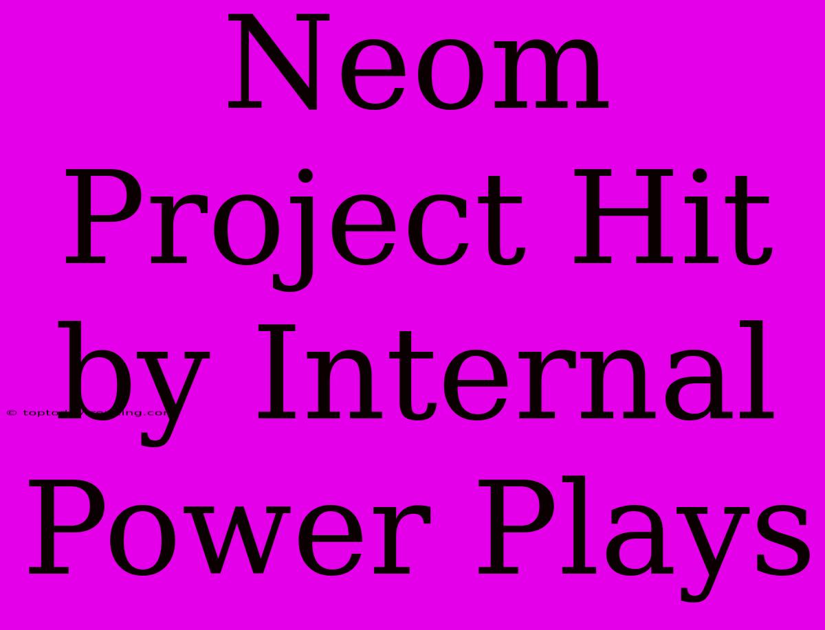 Neom Project Hit By Internal Power Plays