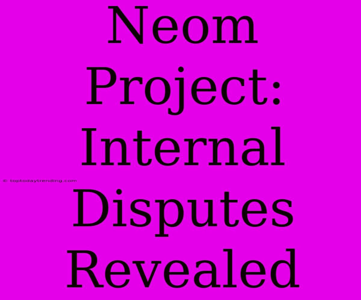 Neom Project: Internal Disputes Revealed