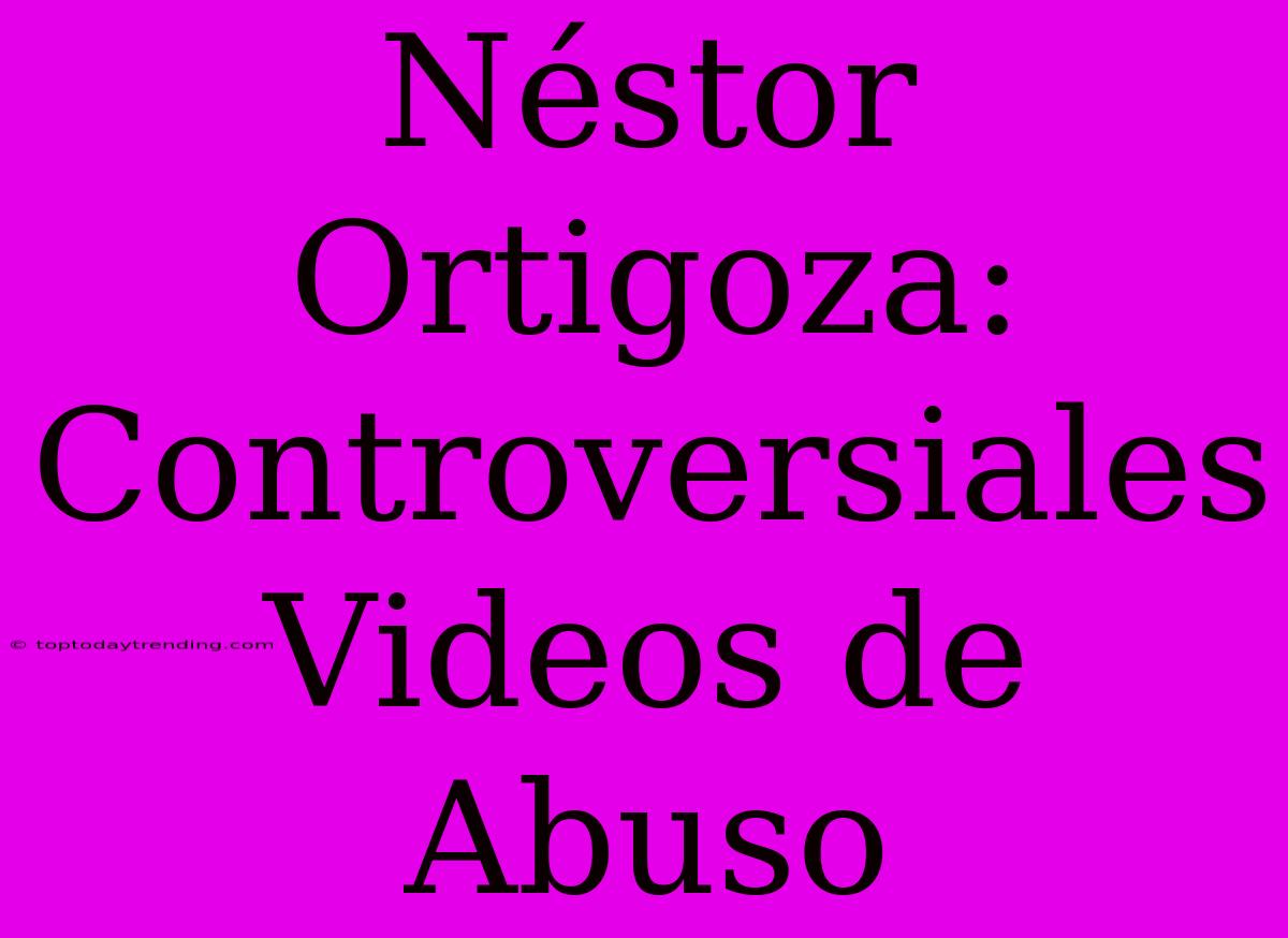 Néstor Ortigoza: Controversiales Videos De Abuso