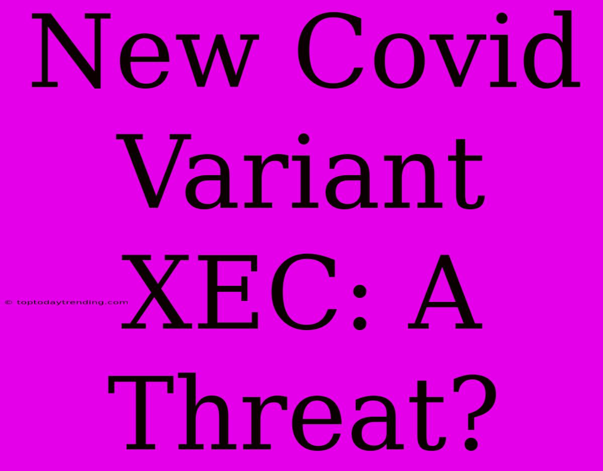 New Covid Variant XEC: A Threat?