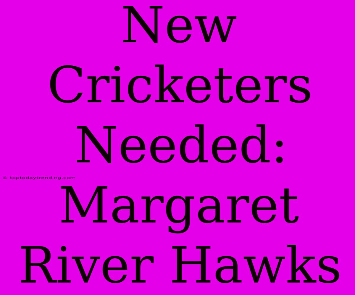 New Cricketers Needed: Margaret River Hawks