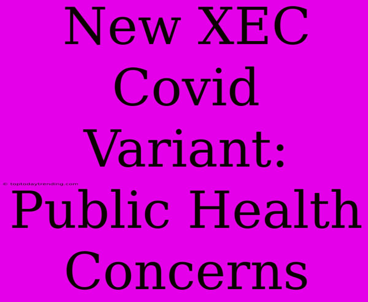 New XEC Covid Variant: Public Health Concerns