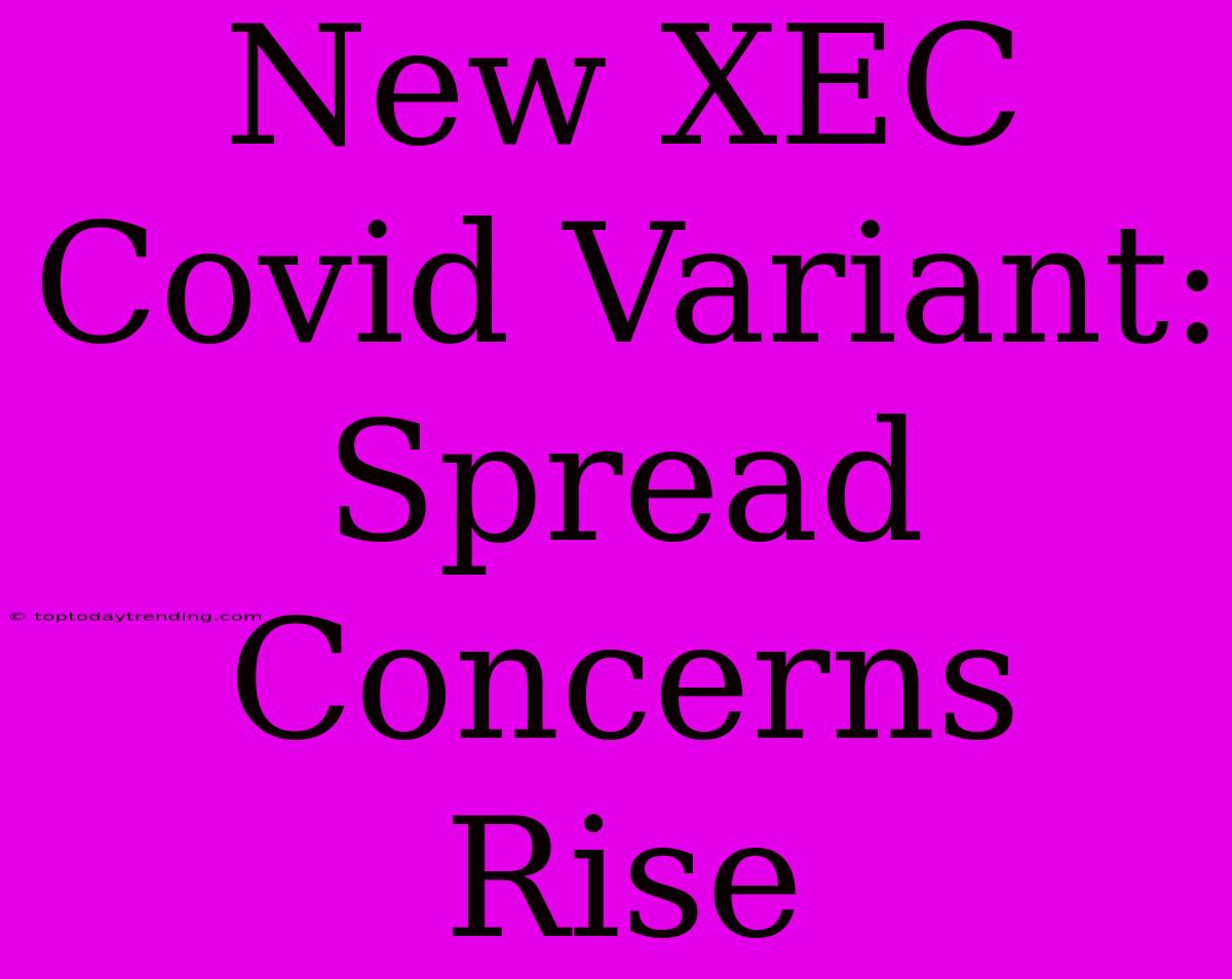 New XEC Covid Variant: Spread Concerns Rise