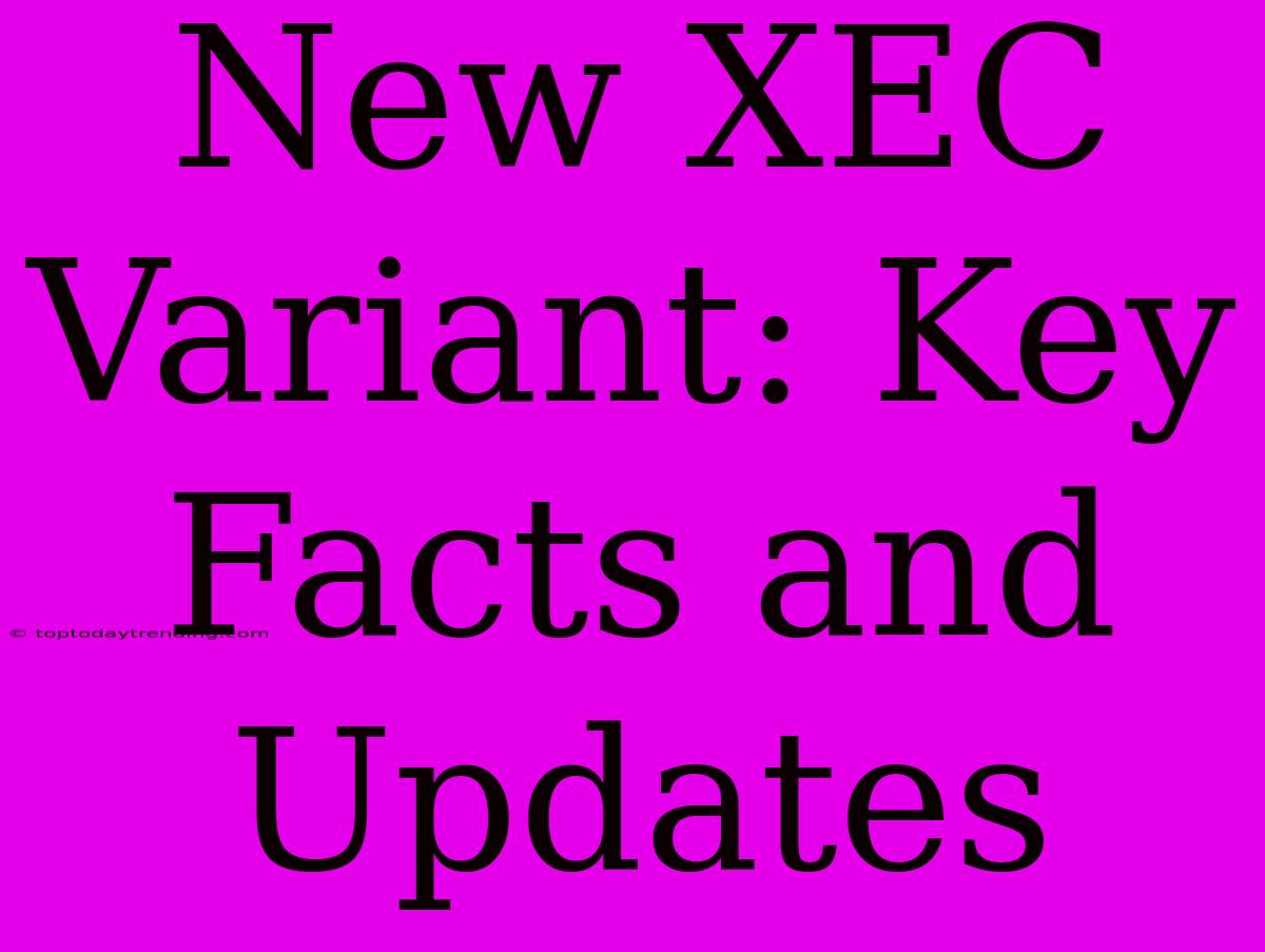 New XEC Variant: Key Facts And Updates