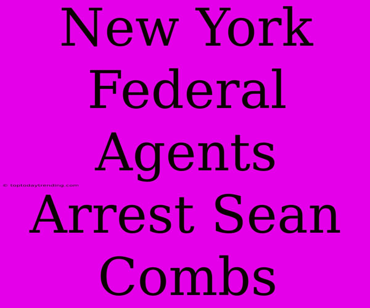 New York Federal Agents Arrest Sean Combs