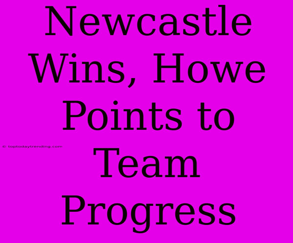 Newcastle Wins, Howe Points To Team Progress