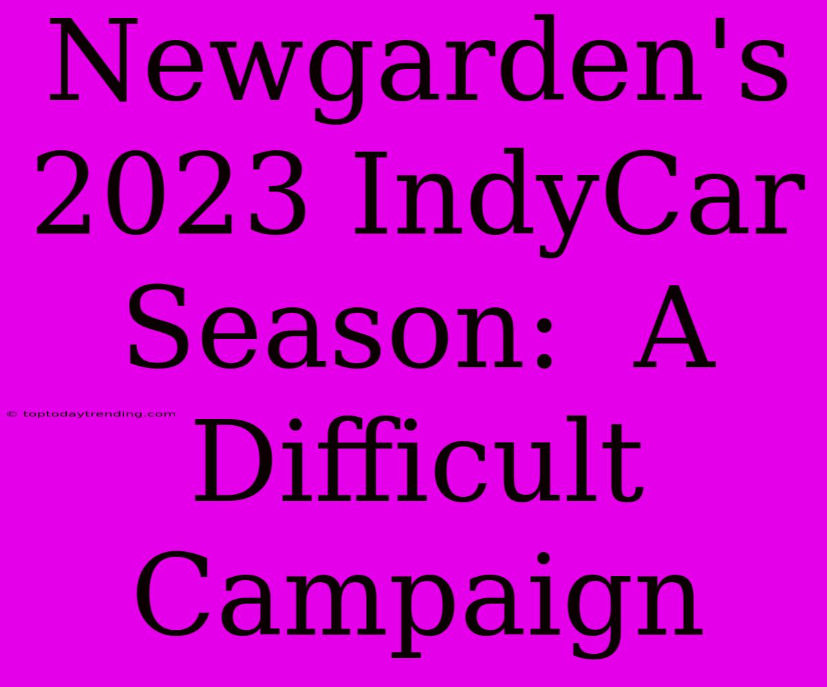 Newgarden's 2023 IndyCar Season:  A Difficult Campaign