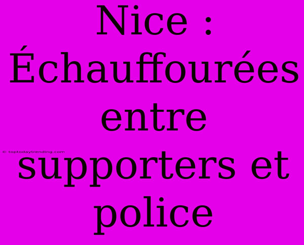 Nice : Échauffourées Entre Supporters Et Police