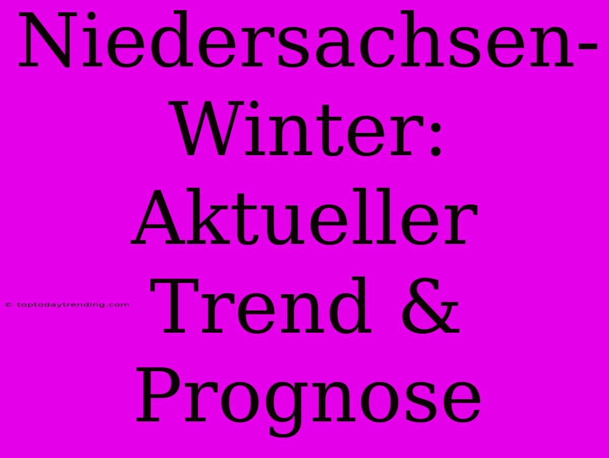 Niedersachsen-Winter: Aktueller Trend & Prognose