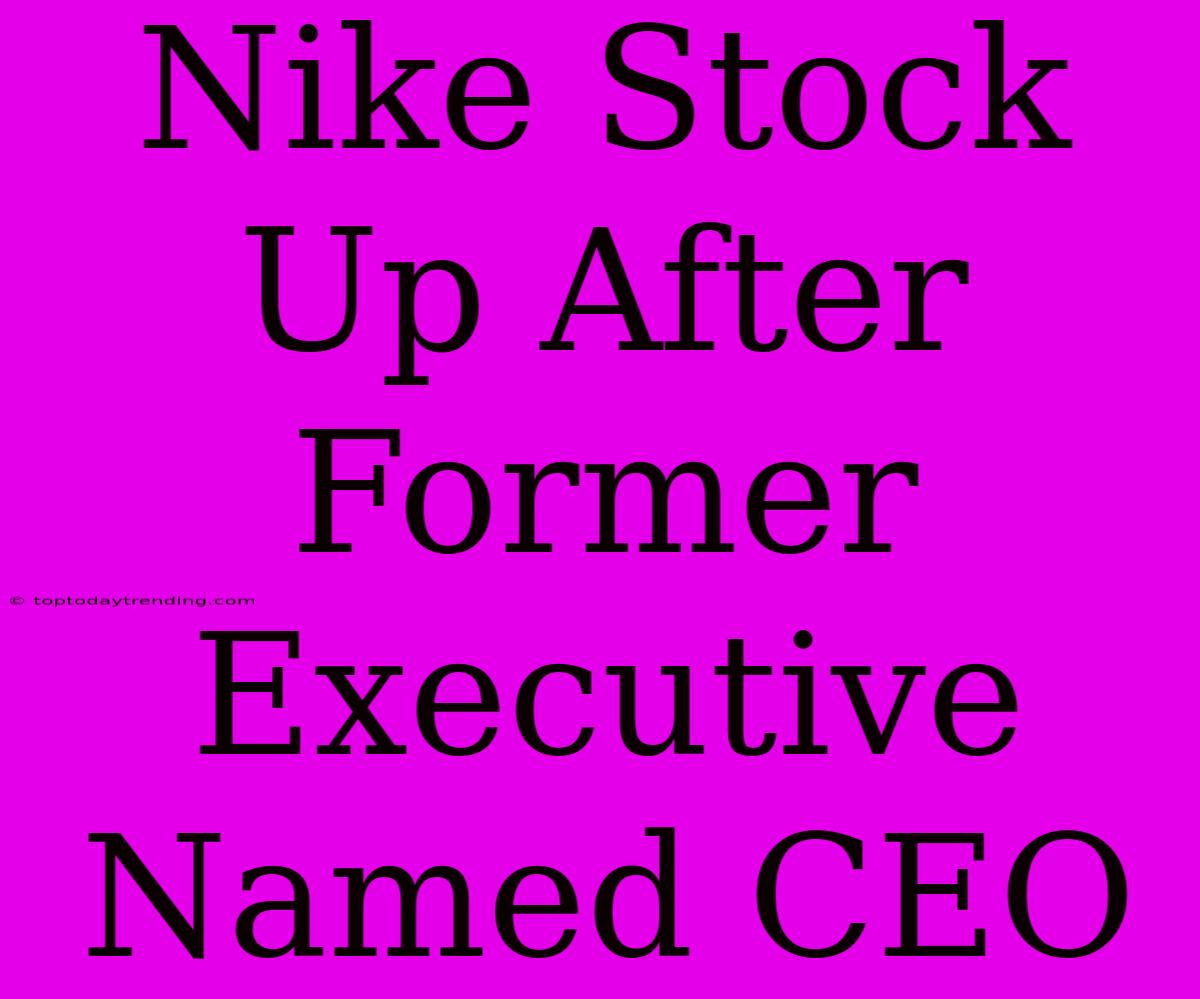 Nike Stock Up After Former Executive Named CEO