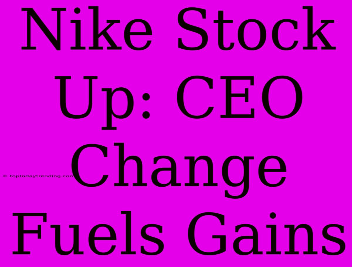 Nike Stock Up: CEO Change Fuels Gains