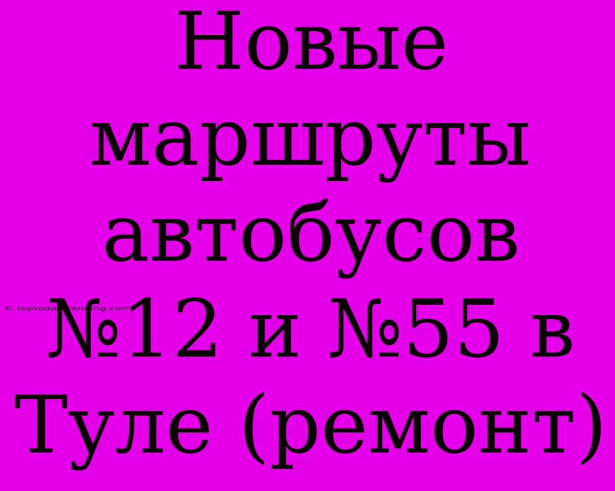 Новые Маршруты Автобусов №12 И №55 В Туле (ремонт)