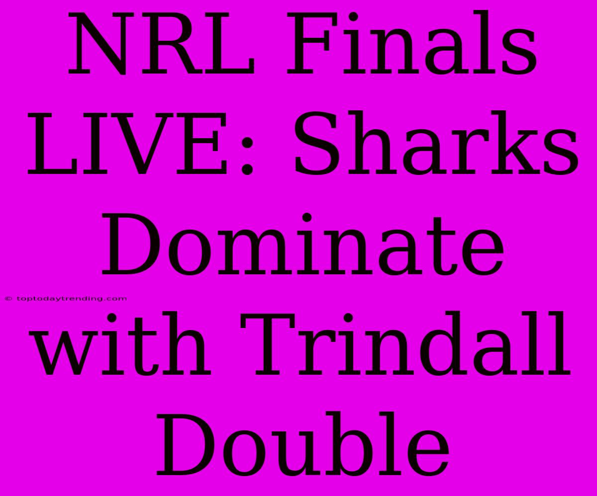 NRL Finals LIVE: Sharks Dominate With Trindall Double