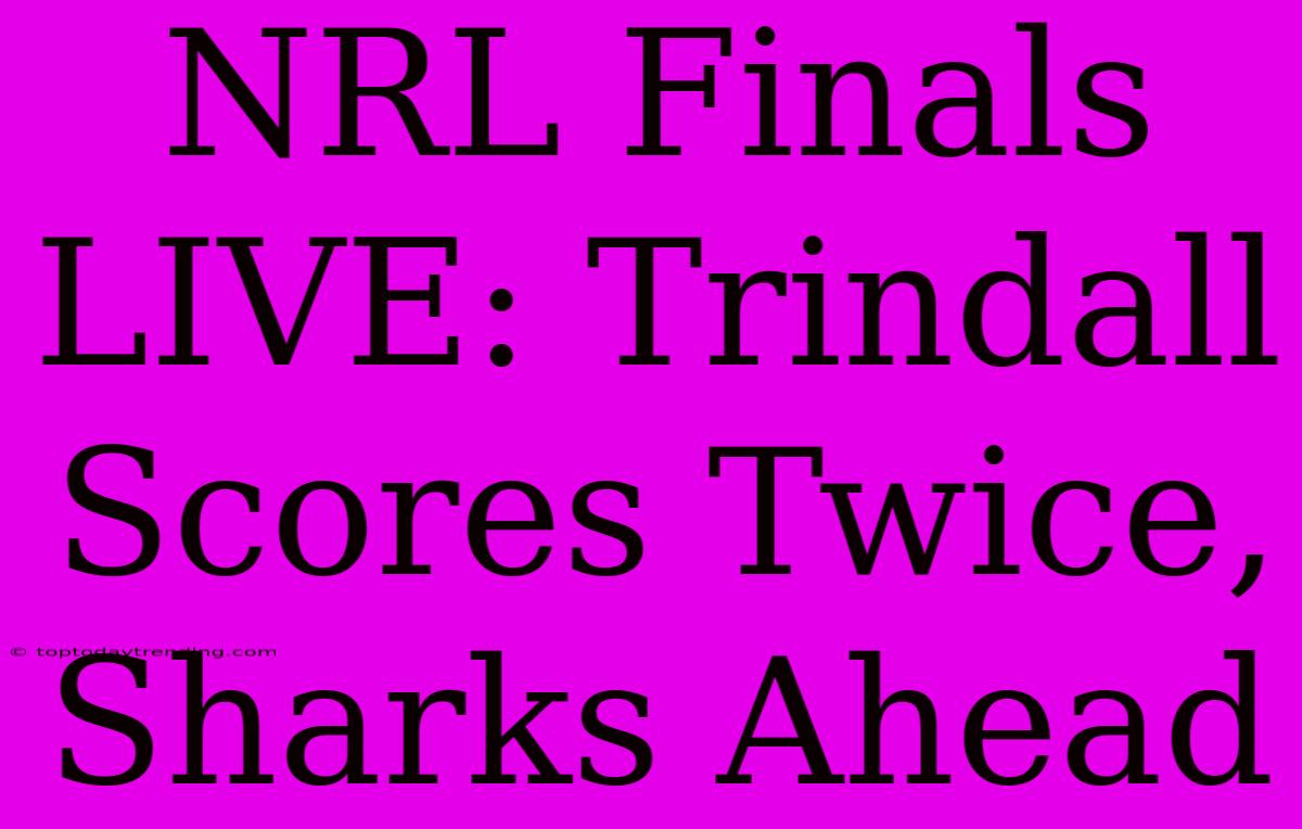 NRL Finals LIVE: Trindall Scores Twice, Sharks Ahead