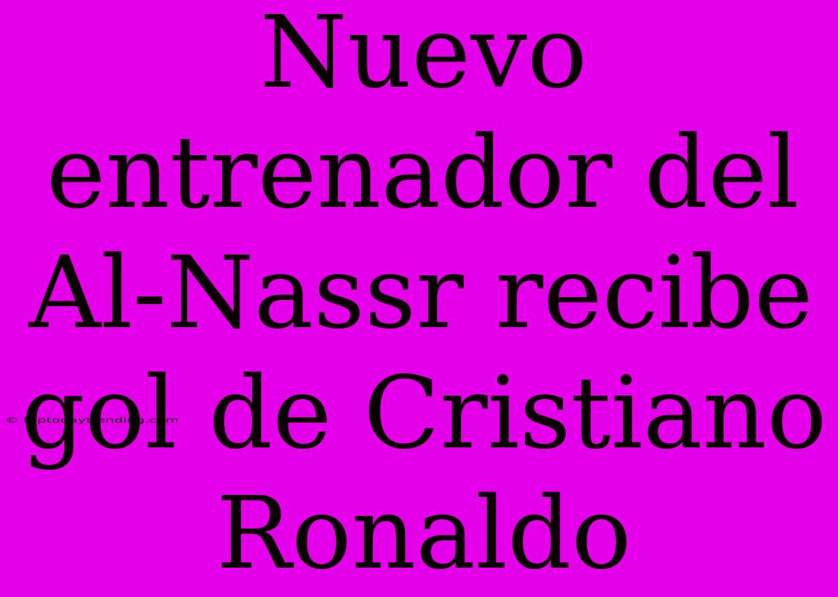 Nuevo Entrenador Del Al-Nassr Recibe Gol De Cristiano Ronaldo