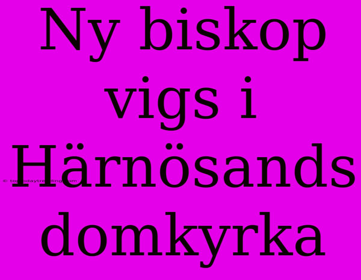 Ny Biskop Vigs I Härnösands Domkyrka