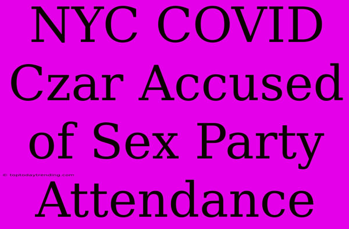 NYC COVID Czar Accused Of Sex Party Attendance