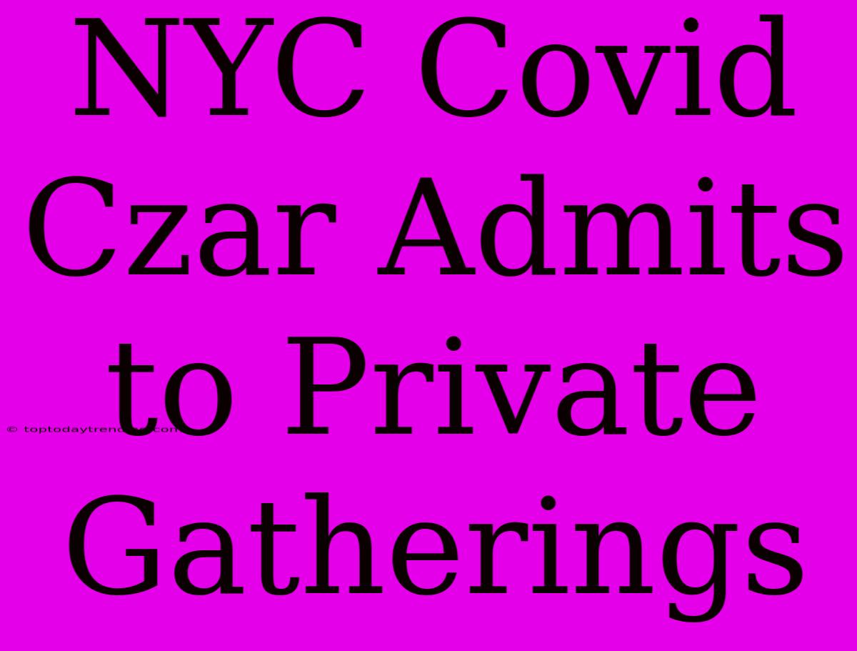 NYC Covid Czar Admits To Private Gatherings