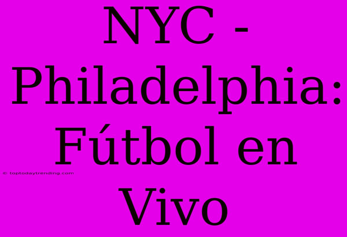 NYC - Philadelphia: Fútbol En Vivo