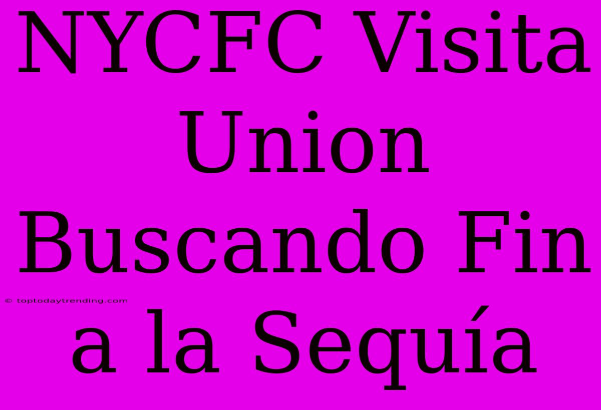 NYCFC Visita Union Buscando Fin A La Sequía