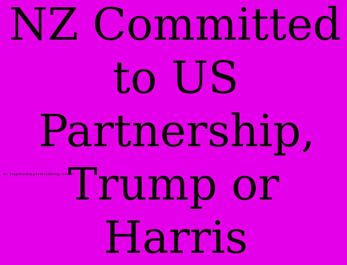 NZ Committed To US Partnership, Trump Or Harris