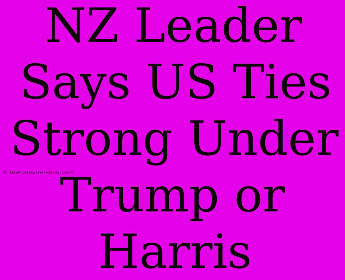 NZ Leader Says US Ties Strong Under Trump Or Harris