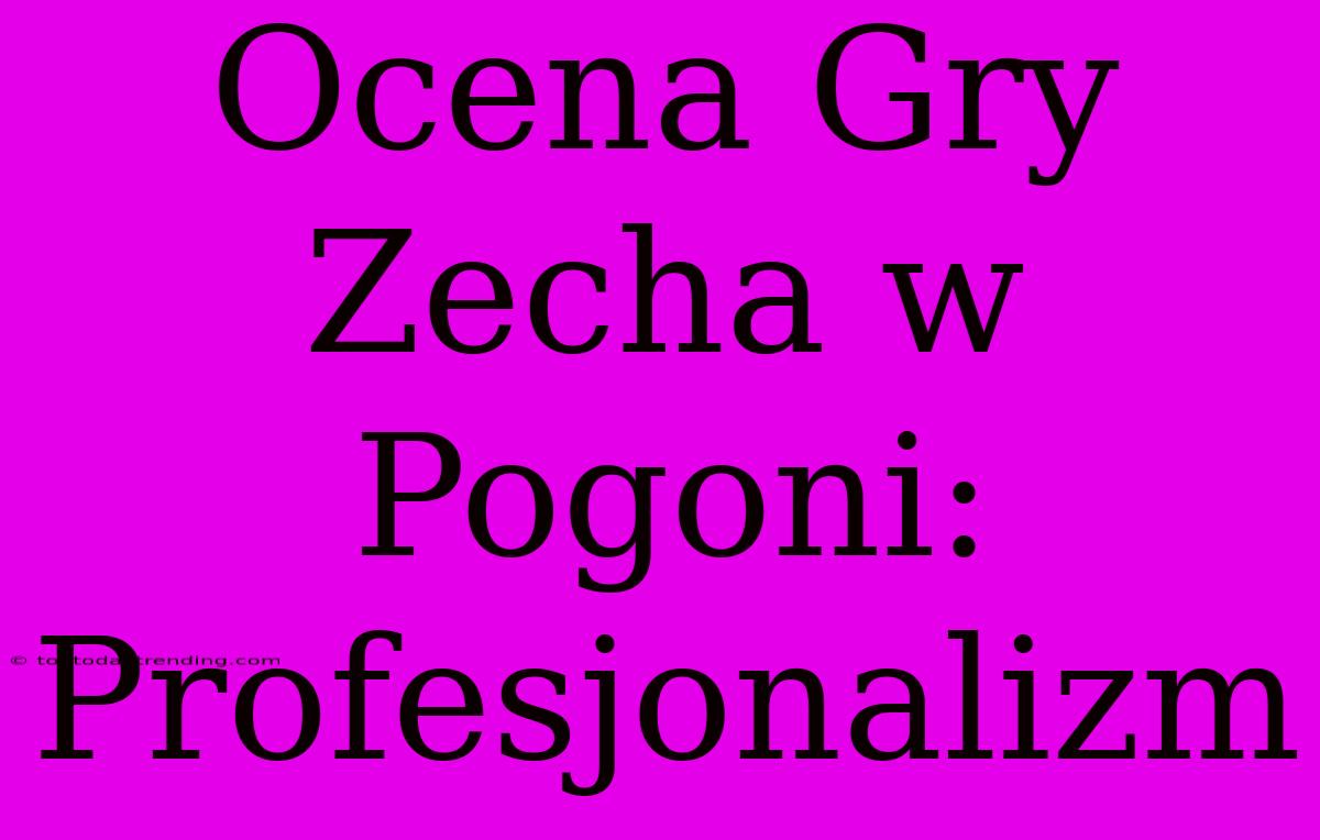 Ocena Gry Zecha W Pogoni: Profesjonalizm