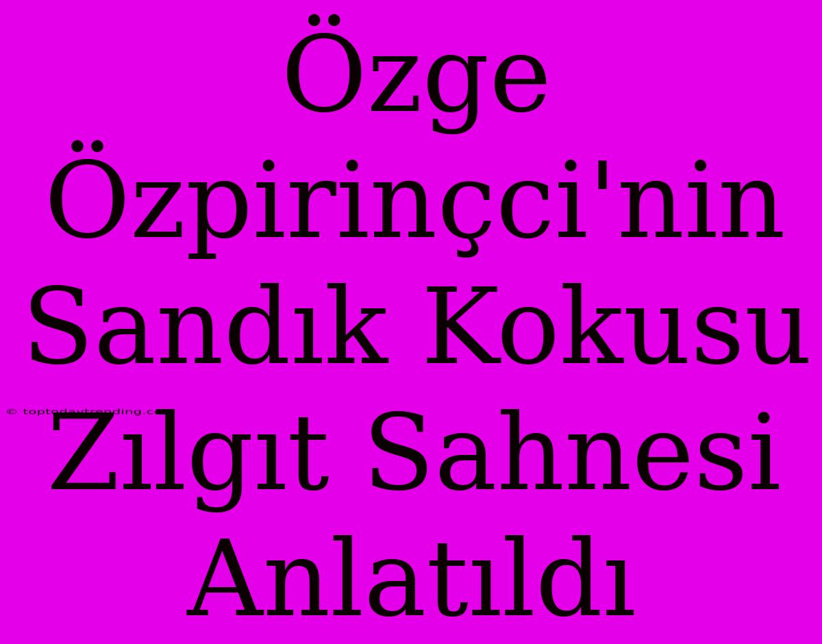 Özge Özpirinçci'nin Sandık Kokusu Zılgıt Sahnesi Anlatıldı