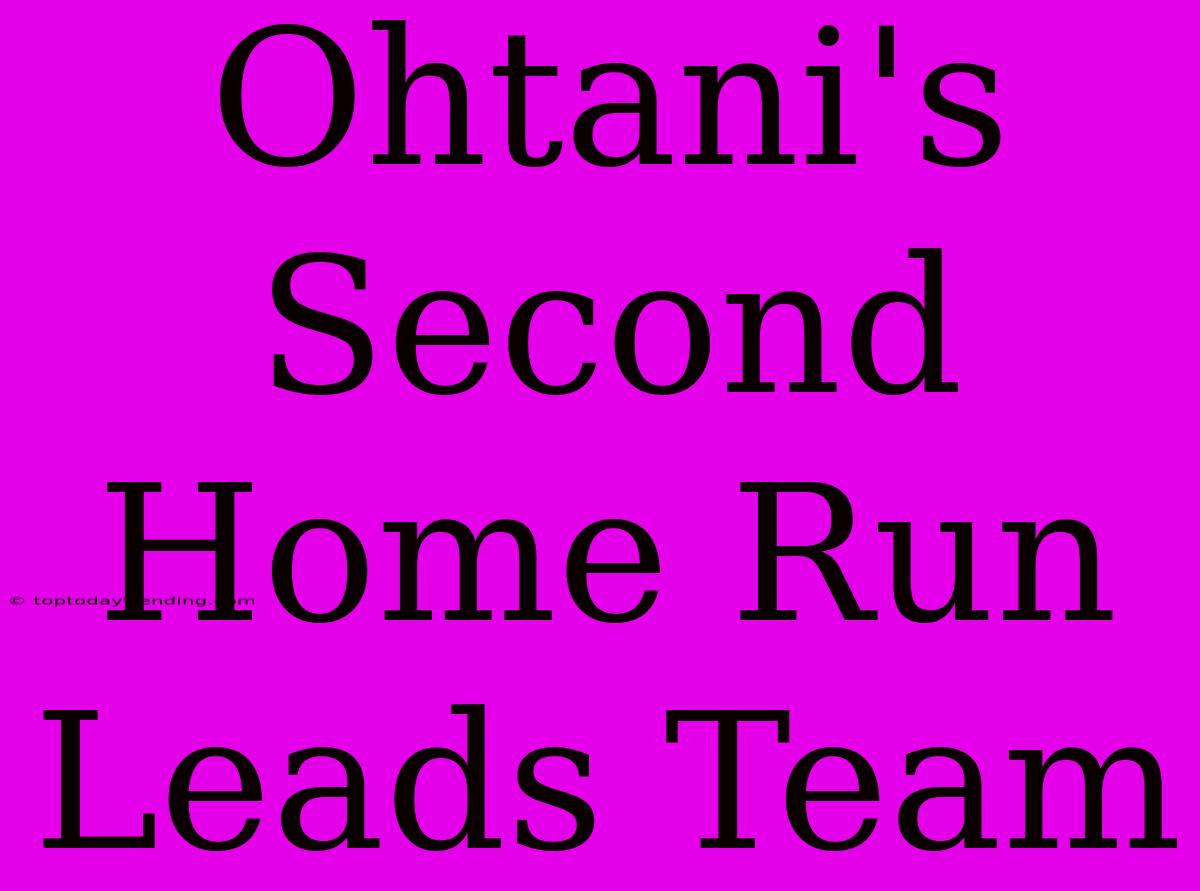 Ohtani's Second Home Run Leads Team